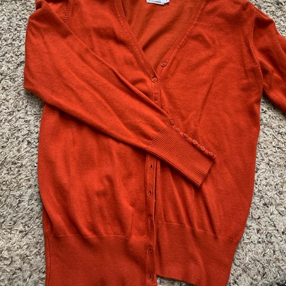 Rust Colored Cardigan with Button Accents - Picture 5 of 7